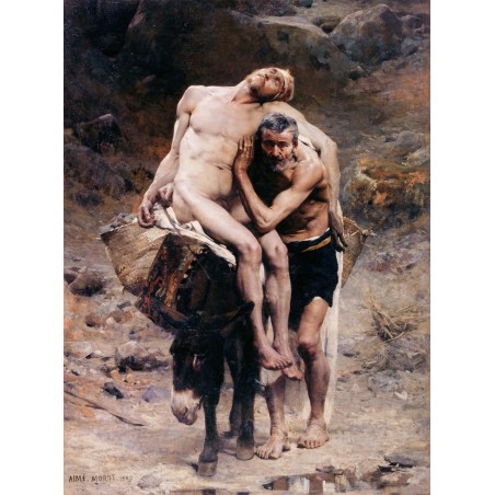  Obraz na płótnie 80x105cm Aime Morot Dobry Samarytanin