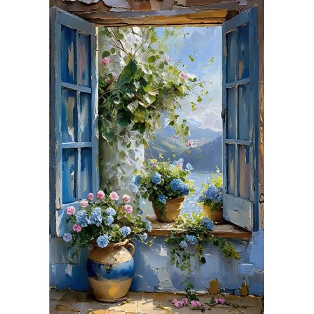  Obraz na płótnie 80x120cm Krajobraz za oknem