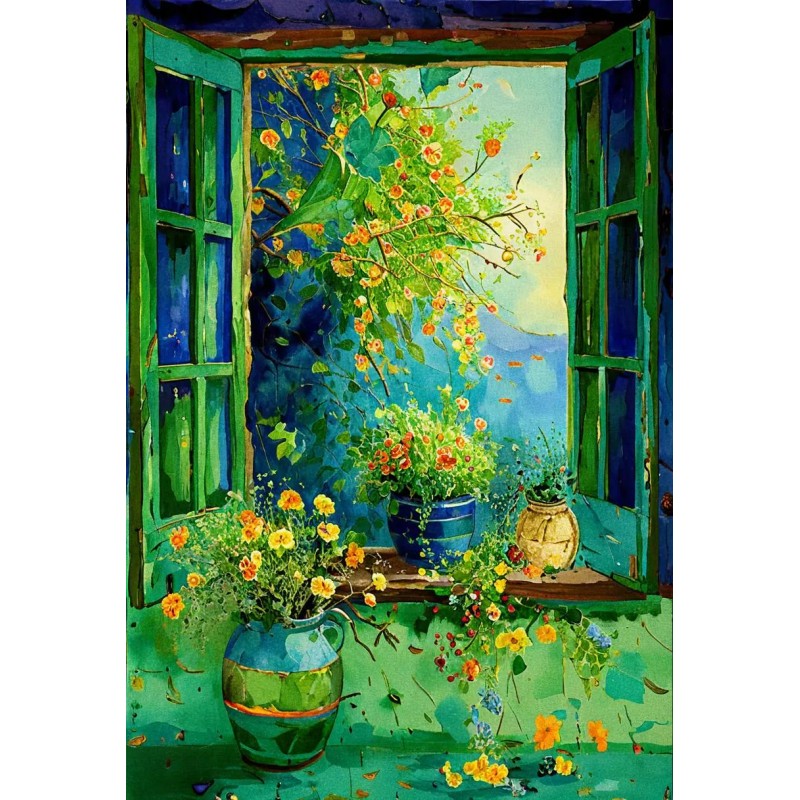  Obraz na płótnie 80x120cm Krajobraz za oknem