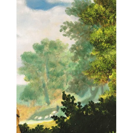  Obraz ręcznie malowany Robert Zund Droga do Emaus 80x120 cm