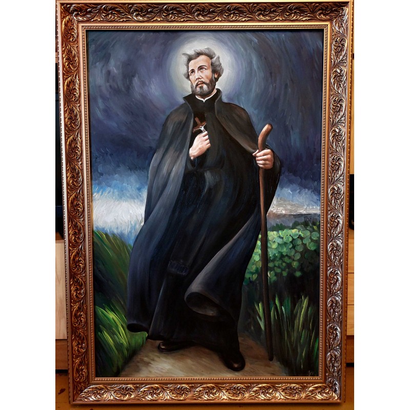  Obraz ręcznie malowany Święty Andrzej Bobola 100x140cm w ramie D8099b