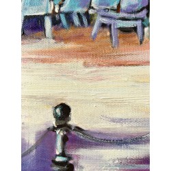  Obraz olejny ręcznie malowany 50x70cm Kolorowe kawiarnie w Paryżu