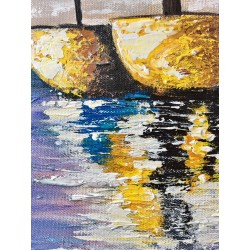  Obraz malowany Jachty na spokojnym morzu 60x90cm