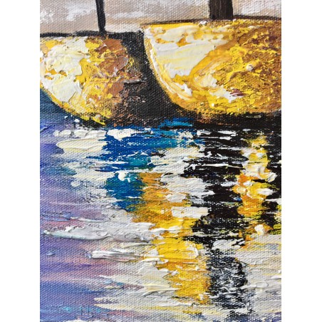  Obraz malowany Jachty na spokojnym morzu 60x90cm