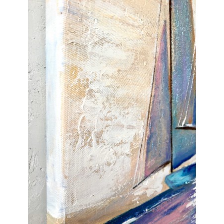 Obraz malowany Jachty na spokojnym morzu 60x90cm