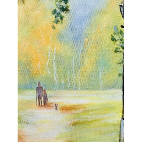  Obraz olejny ręcznie malowany 50x70cm Krajobraz lasu