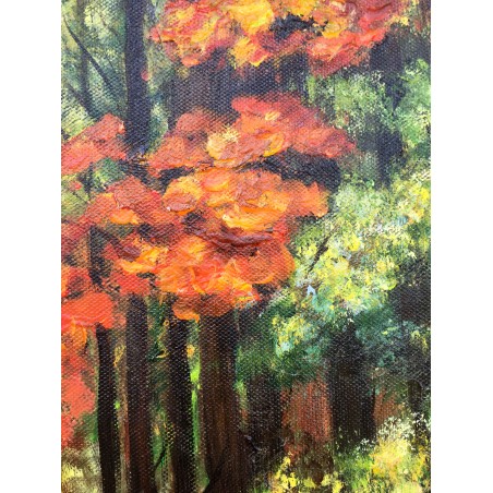  Obraz olejny ręcznie malowany 50x70cm Krajobraz lasu