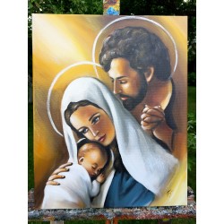  Obraz Świętej Rodziny na ślub 30x40 cm malowany na płótnie