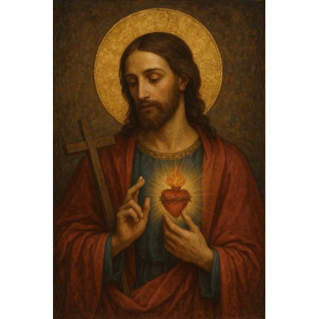  Obraz na płótnie 40x60 cm Jezus Chrystus Miłosiernego serca