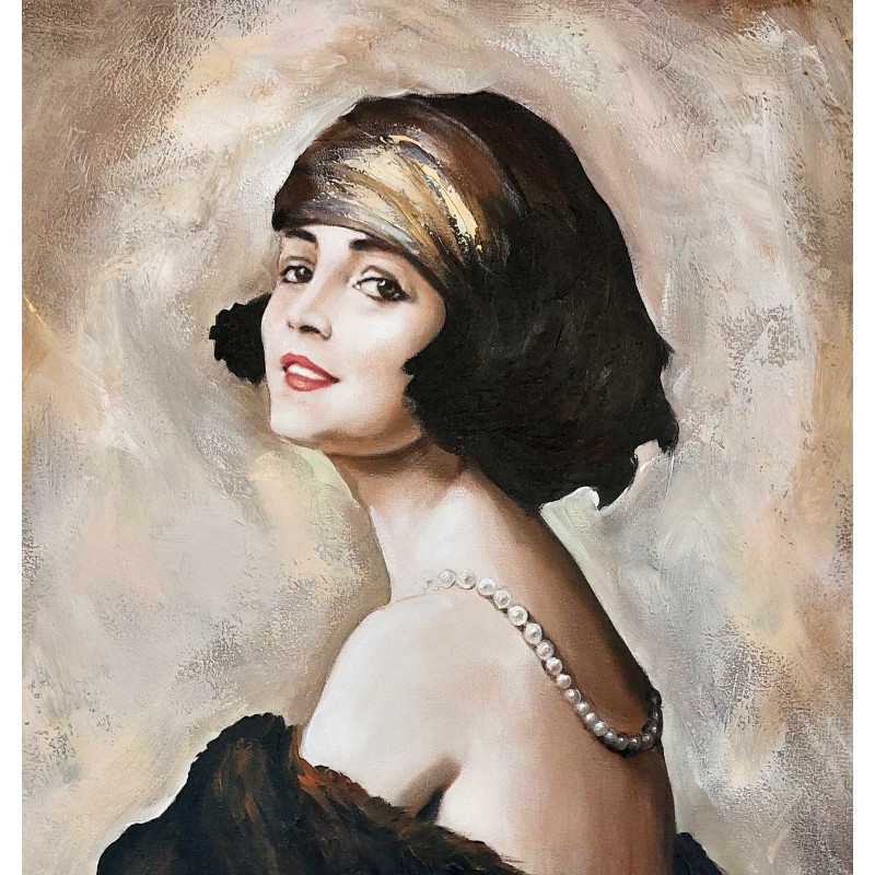  Obraz malowany Tadeusz Styka Pola Negri 90x90cm