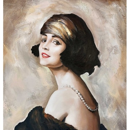  Obraz malowany Tadeusz Styka Pola Negri 90x90cm