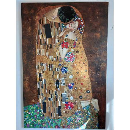  Obraz Gustava Klimta Pocałunek 100x150cm malowany na płótnie
