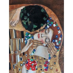  Obraz Gustava Klimta Pocałunek 100x150cm malowany na płótnie