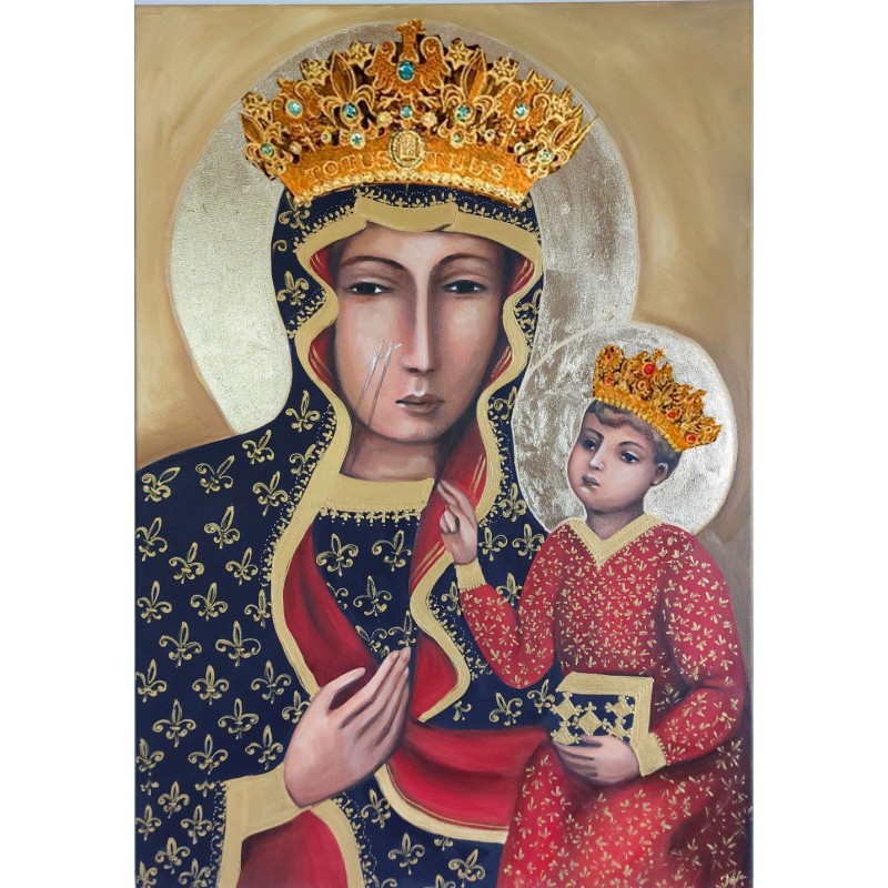  Obraz Matki Boskiej Częstochowskiej 50x70 cm malowany PREMIUM