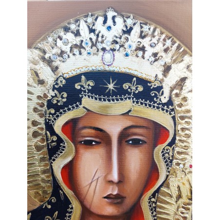  Obraz Matki Boskiej Częstochowskiej 50x70 cm malowany PREMIUM