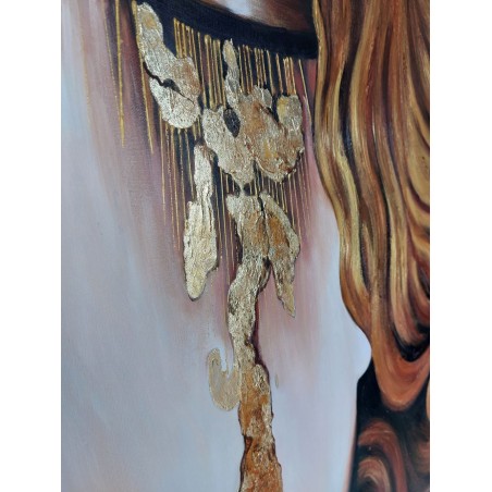  Obraz ręcznie malowany Gustav Klimt Złote łzy Frei 60x90cm z elementami płatków złota