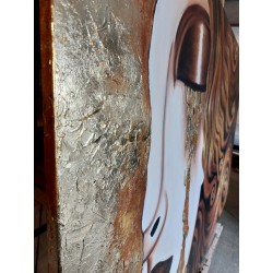  Obraz ręcznie malowany Gustav Klimt Złote łzy Frei 60x90cm z elementami płatków złota