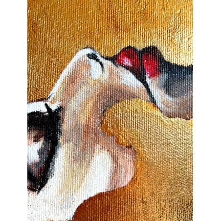  Obraz ręcznie malowany 90x90cm Złota Dama we śnie