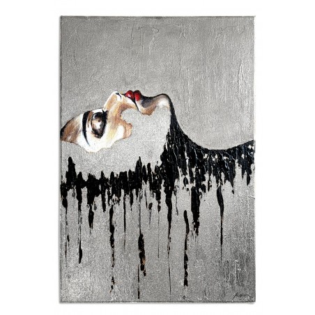  Obraz ręcznie malowany 60x90 cm Srebrna Dama we śnie