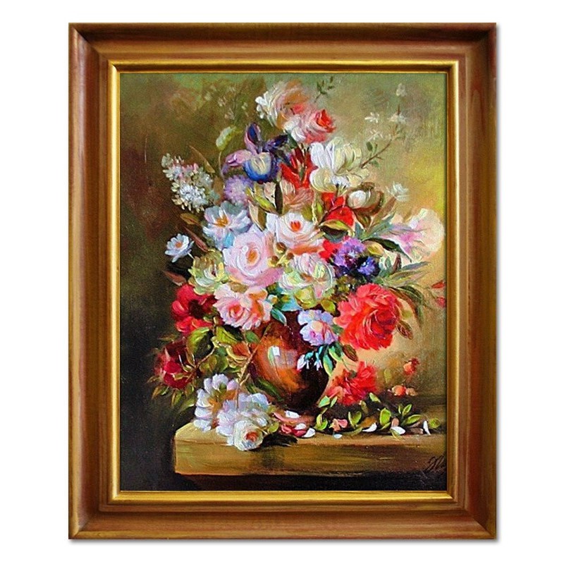  Obraz olejny ręcznie malowany Kwiaty 46x56cm