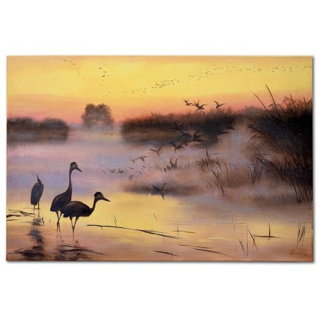  Obraz olejny ręcznie malowany Józef Chełmoński Świt 60x90cm