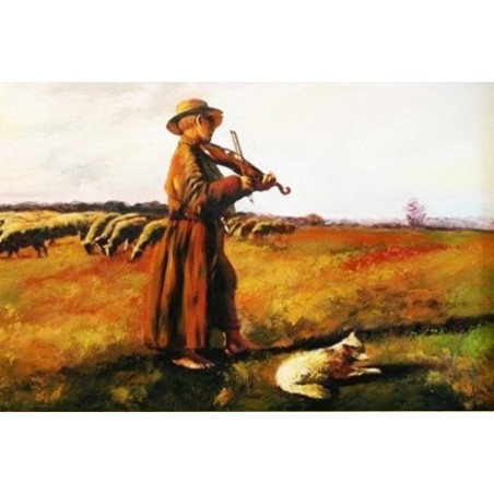  Obraz ręcznie malowany na płótnie 80x120cm Józef Chełmoński Owczarek