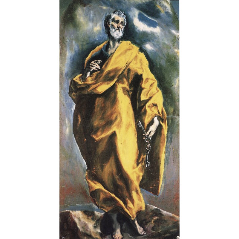  Obraz ręcznie malowany na płótnie 60x130cm El Greco Święty Piotr