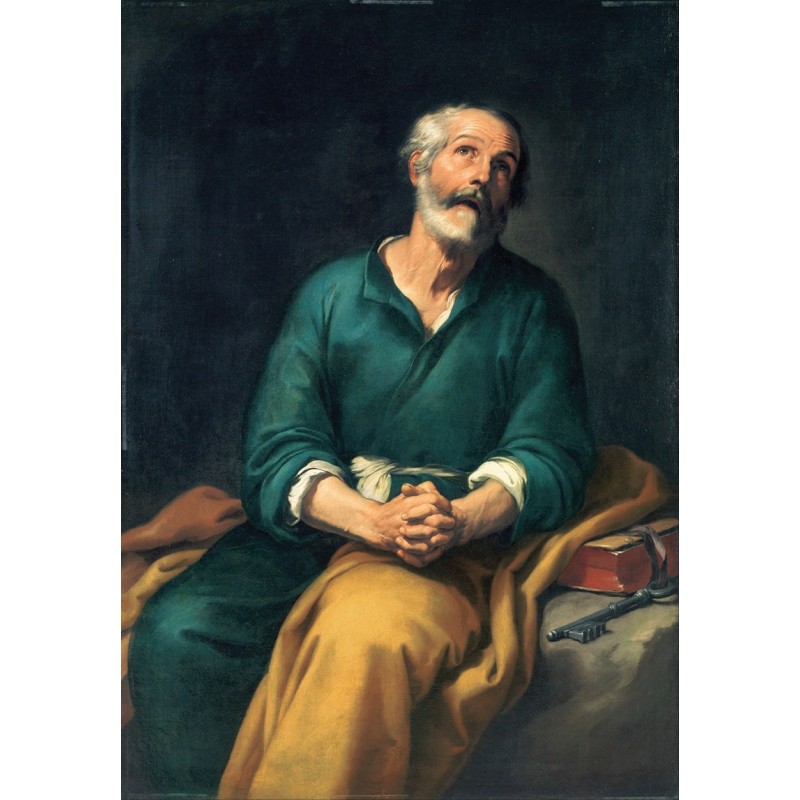  Obraz ręcznie malowany na płótnie 80x120cm Bartolomé Estebán Murillo Święty Piotr