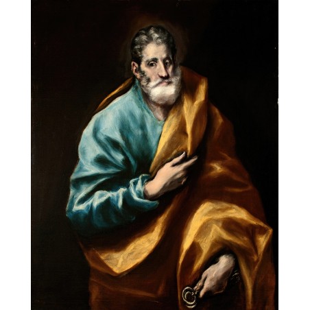  Obraz ręcznie malowany na płótnie 80x100cm El Greco Święty Piotr