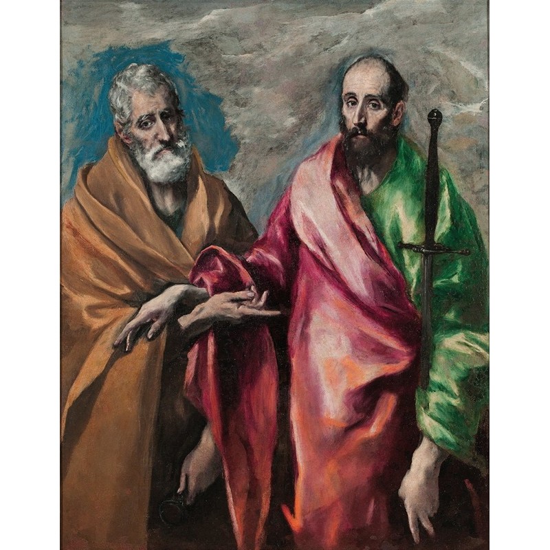  Obraz ręcznie malowany na płótnie 80x100cm El Greco Święty Piotr i Paweł