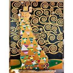  Obraz ręcznie malowany Gustav Klimt Drzewo życia 130x100cmx3 Tryptyk