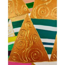 Obraz ręcznie malowany Gustav Klimt Drzewo życia 130x100cmx3 Tryptyk