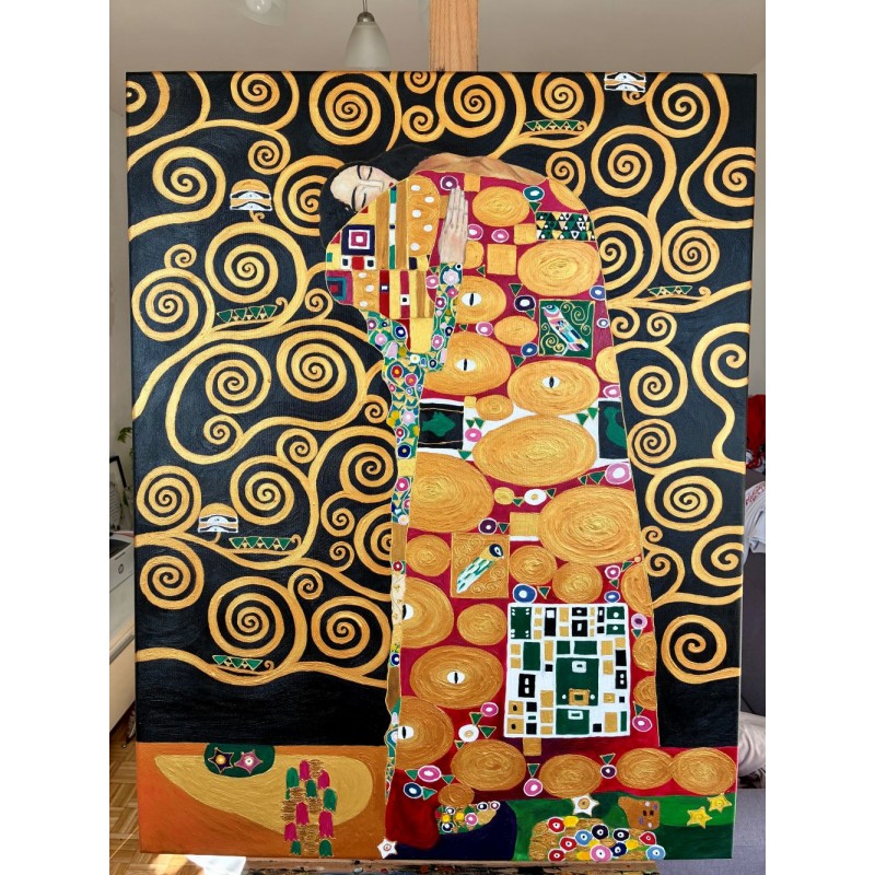  Obraz ręcznie malowany Gustav Klimt Drzewo życia Spełnienie