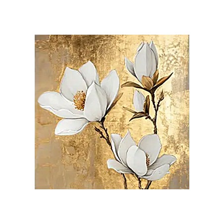  Obraz ręcznie malowany 40x180cm Złote Magnolie
