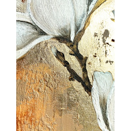  Obraz ręcznie malowany 50x50cm Złote Magnolie