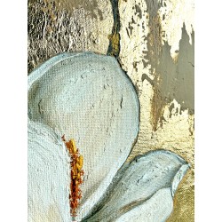  Obraz ręcznie malowany 50x50cm Złote Magnolie