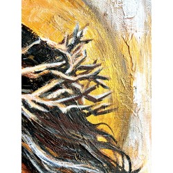  Obraz ręcznie malowany 40x50 cm Jezus Chrystus w koronie cierniowej
