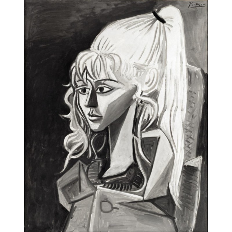  Obraz ręcznie malowany 50x70cm Picasso i Sylvette David w pracowni artysty w Vallauris