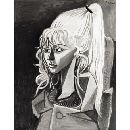  Obraz ręcznie malowany 50x70cm Picasso i Sylvette David w pracowni artysty w Vallauris