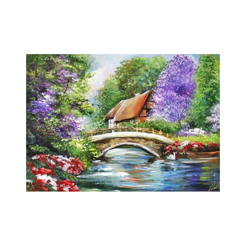  Obraz ręcznie malowany Dworek 50x70cm