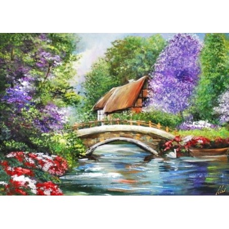  Obraz ręcznie malowany Dworek 50x70cm