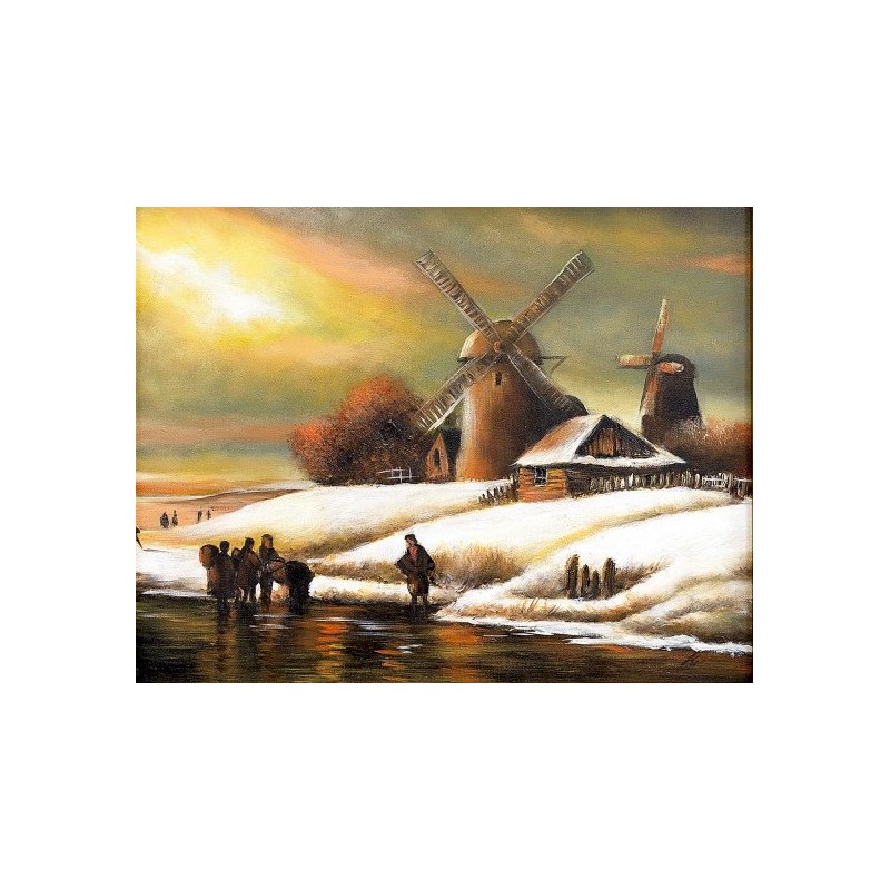  Obraz malowany Wiatrak 40x50 cm