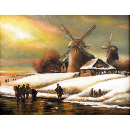  Obraz malowany Wiatrak 40x50 cm