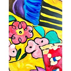  Obraz ręcznie malowany Gustav Klimt Dama z wachlarzem 60x90cm