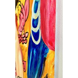  Obraz ręcznie malowany Gustav Klimt Dama z wachlarzem 60x90cm