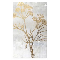  Obraz olejny ręcznie malowany 115x195cm Złote zioła na szarym tle