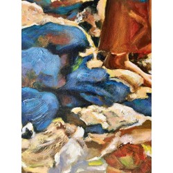  Obraz ręcznie malowany 50x70cm Kąpiel w morzu