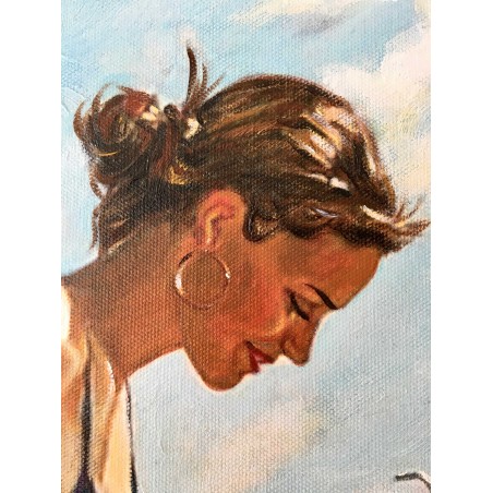  Obraz ręcznie malowany 50x70cm Kąpiel w morzu