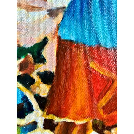 Obraz ręcznie malowany 50x70cm Kąpiel w morzu