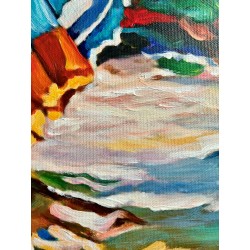  Obraz ręcznie malowany 50x70cm Kąpiel w morzu